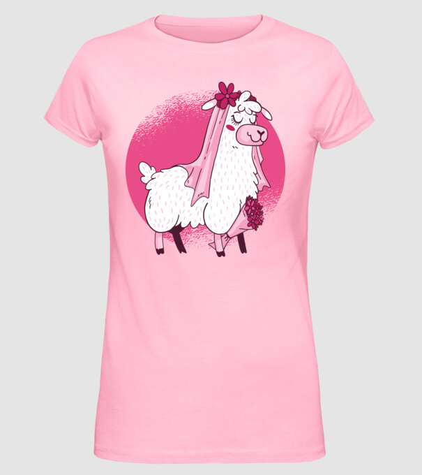 Mireasa Llama pentru petrecerea burlăcițelor model roz deschis pe tricou