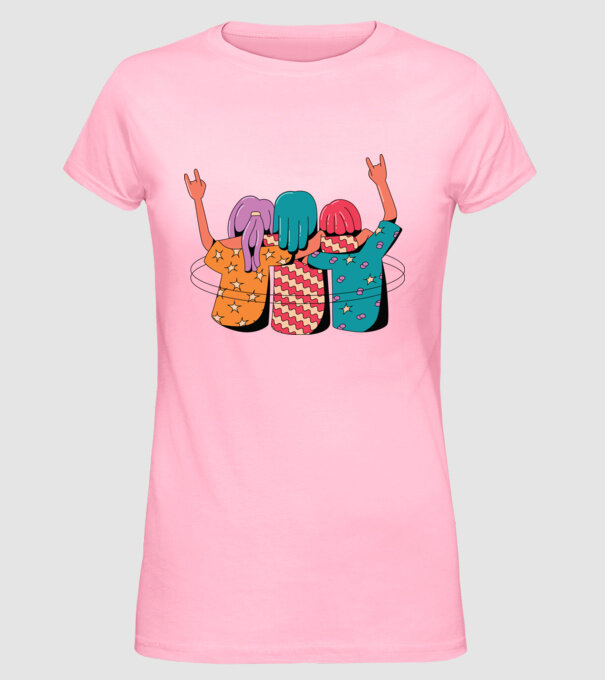 Cele mai bune prietene model roz deschis pe tricou