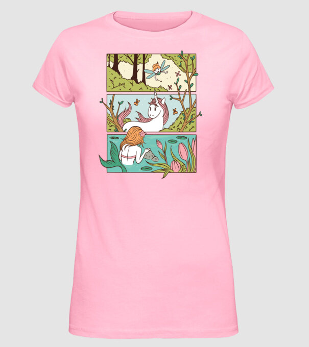 Lumea poveștilor model roz deschis pe tricou