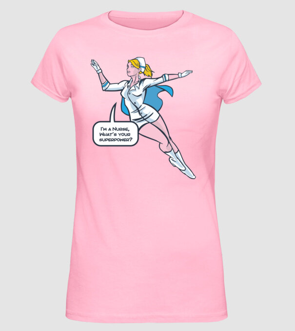 Sunt asistentă medicală, care este superputerea ta? model roz deschis pe tricou