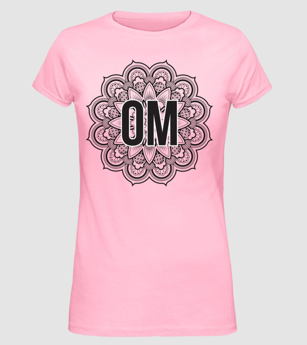 OM Mandala model roz deschis pe tricou