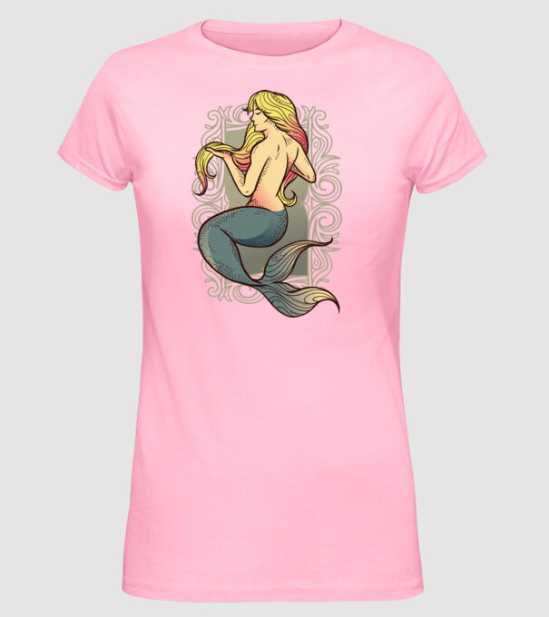 Sirenă model roz deschis pe tricou