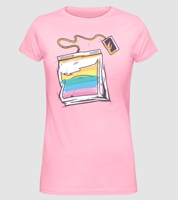Filtru de ceai model roz deschis pe tricou