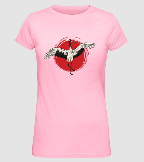 Pasăre Thai Chi model roz deschis pe tricou