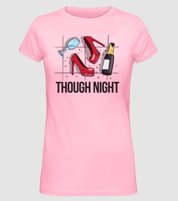 Though Night - seară grea model roz deschis pe tricou