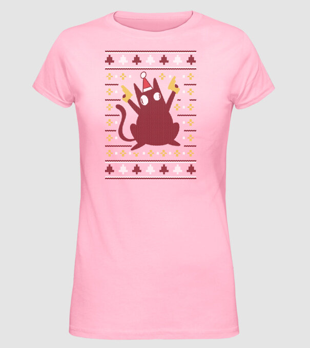 Pulover urât Pew Pew Pew Madafakas model roz deschis pe tricou