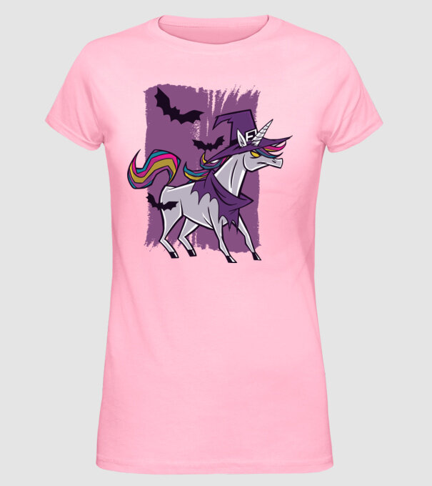 Unicorn vrăjitoare model roz deschis pe tricou