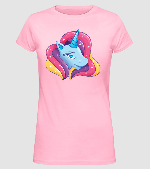 Cap de unicorn model roz deschis pe tricou