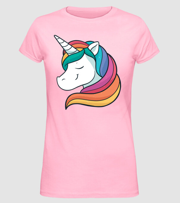 Cap de unicorn model roz deschis pe tricou
