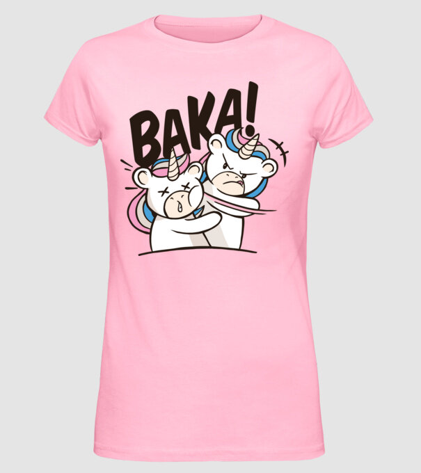 Unicorn palmă model roz deschis pe tricou