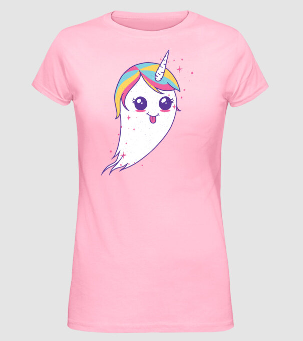Unicorn Fantoma model roz deschis pe tricou