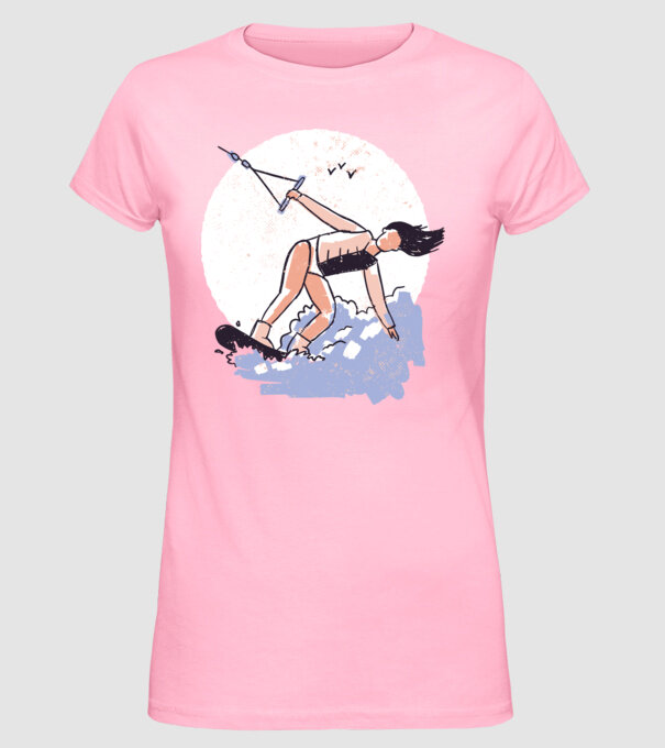Fată cu Wakeboard model roz deschis pe tricou