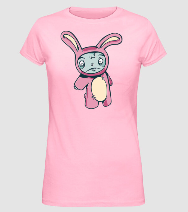 Iepuraș Zombie model roz deschis pe tricou