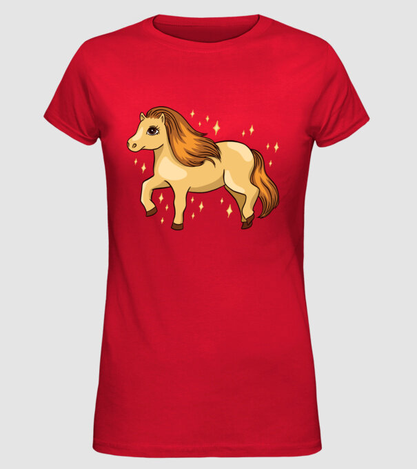 Ponei drăguț model roșu pe tricou