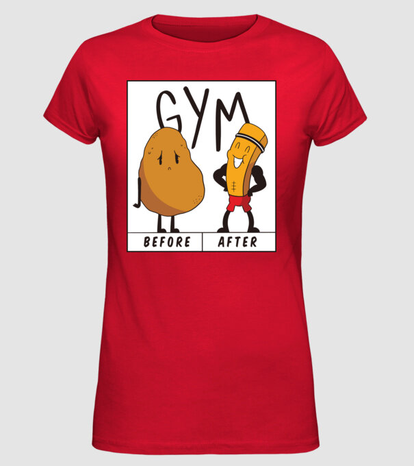 Înainte de antrenament, După antrenament model roșu pe tricou
