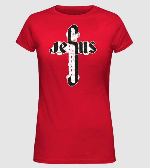 Iisus Cruce model roșu pe tricou