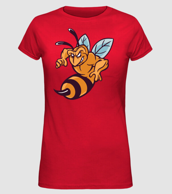 Viespe Supărată model roșu pe tricou