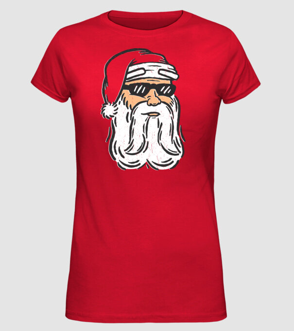 Cap Moș Crăciun model roșu pe tricou