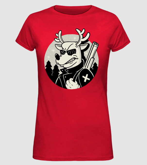 Rudolf Vânătorul model roșu pe tricou