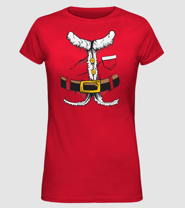 Costum amuzant Moș Crăciun - costum pentru Crăciun model roșu pe tricou
