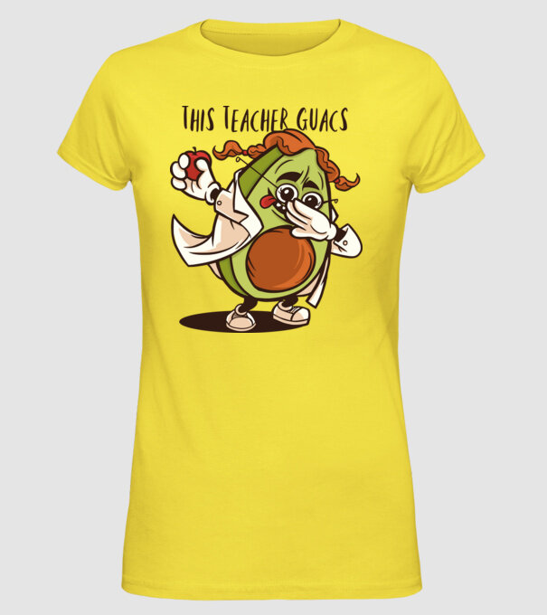 Profesor Avocado DAB model galben pe tricou