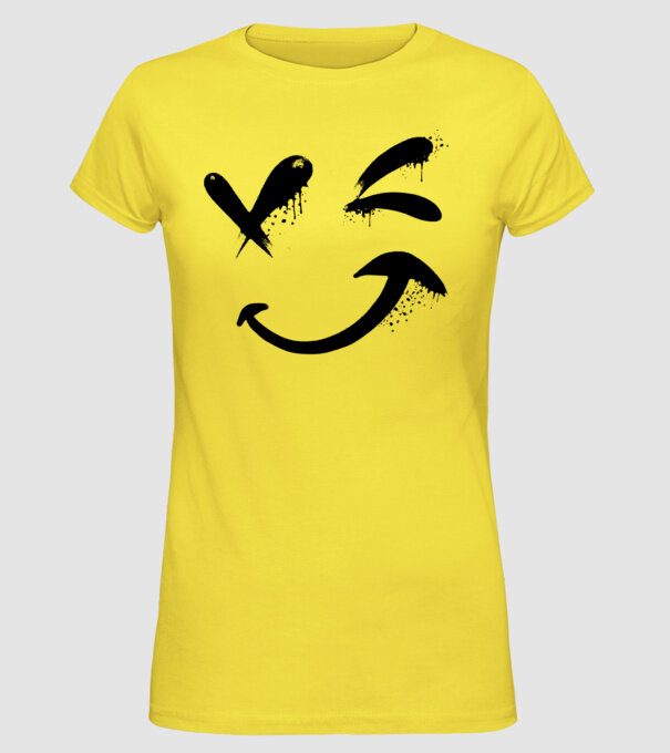 Emoji fericit Râs model galben pe tricou