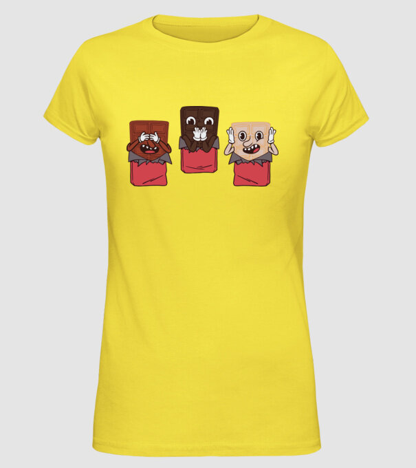Trio de ciocolată model galben pe tricou