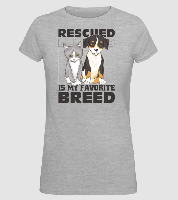 Rasa mea preferată este cea adoptată model gri pe tricou