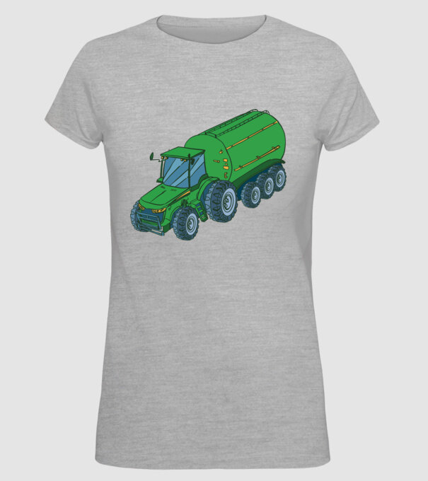 Tractor de recoltare model gri pe tricou