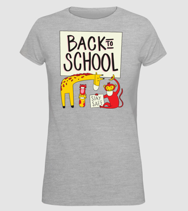 Back To School Animale model gri pe tricou