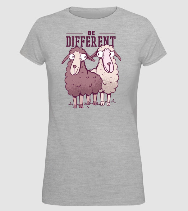 Be different - Fii diferit model gri pe tricou
