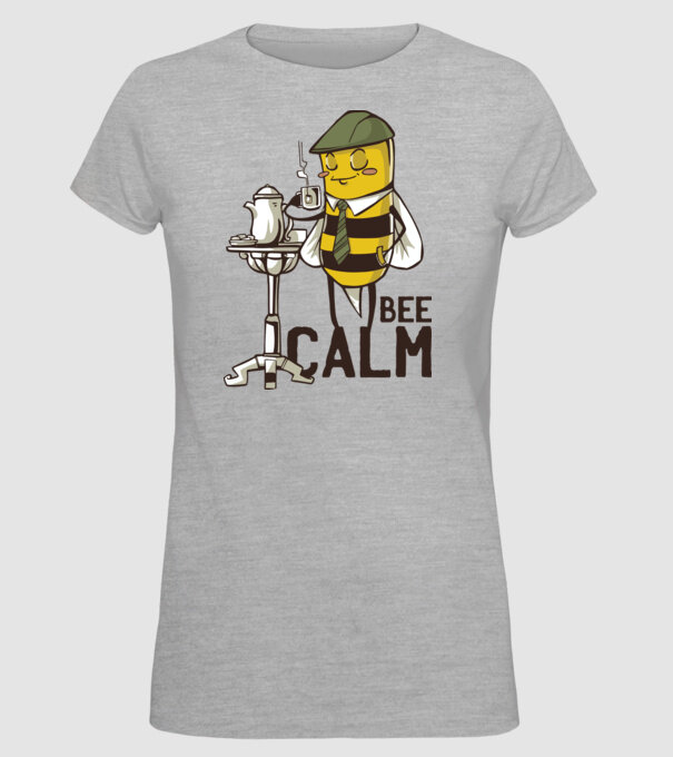 Bee Calm - Fii răbdător Albinuță model gri pe tricou