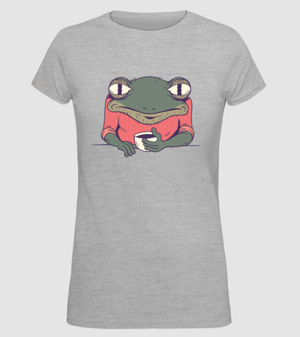 Broască Cafea model gri pe tricou