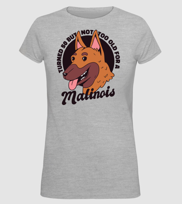 Câine ciobănesc belgian model gri pe tricou