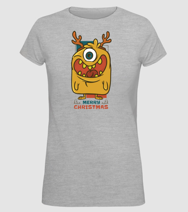 Crăciun Fericit Monstru model gri pe tricou