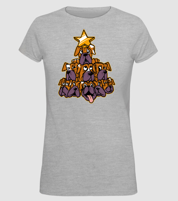 Pom de Crăciun Boxer model gri pe tricou