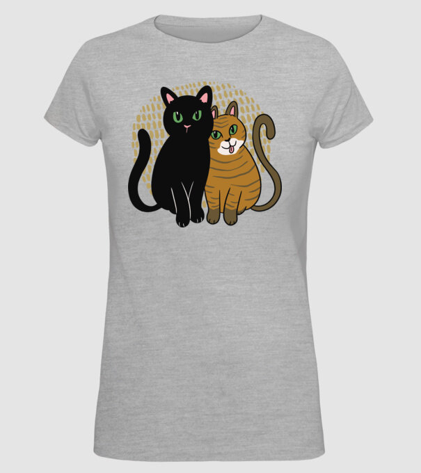 Pisicuțe ghemuite model gri pe tricou