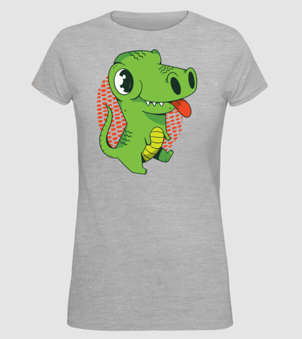Dinozaur drăguț model gri pe tricou