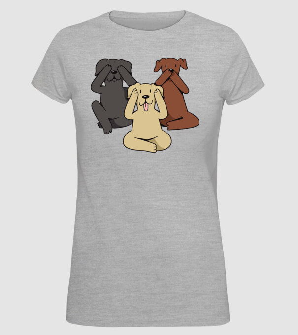 Câini drăguți model gri pe tricou