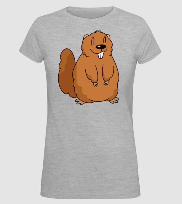 Marmotă drăguță model gri pe tricou