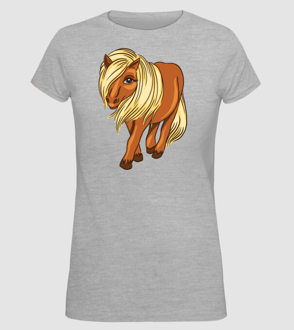 Ponei drăguț model gri pe tricou