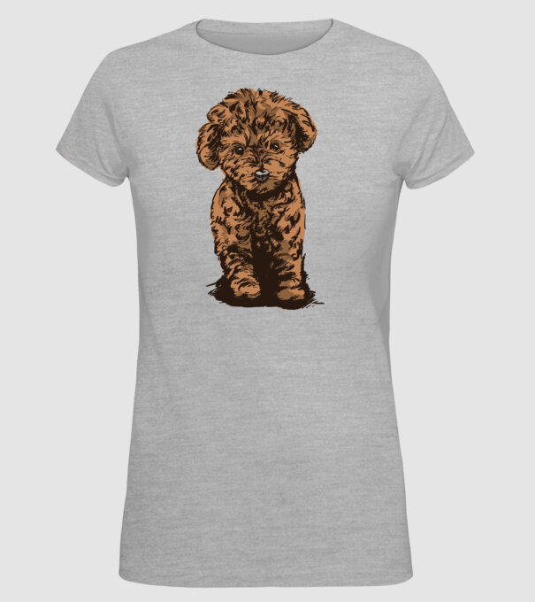 Pudel Drăguț model gri pe tricou