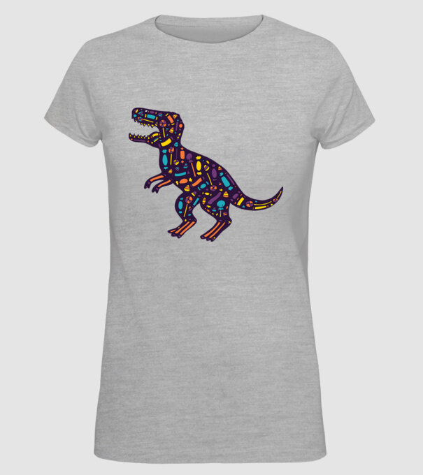 Dino bomboane model gri pe tricou