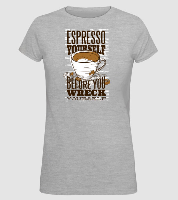 Espresso Yourself cu Cafea model gri pe tricou