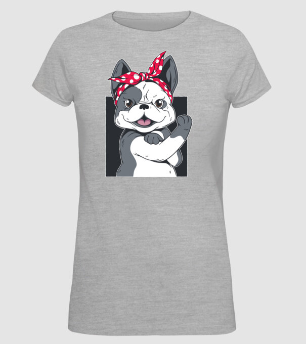 Bulldog Francez model gri pe tricou