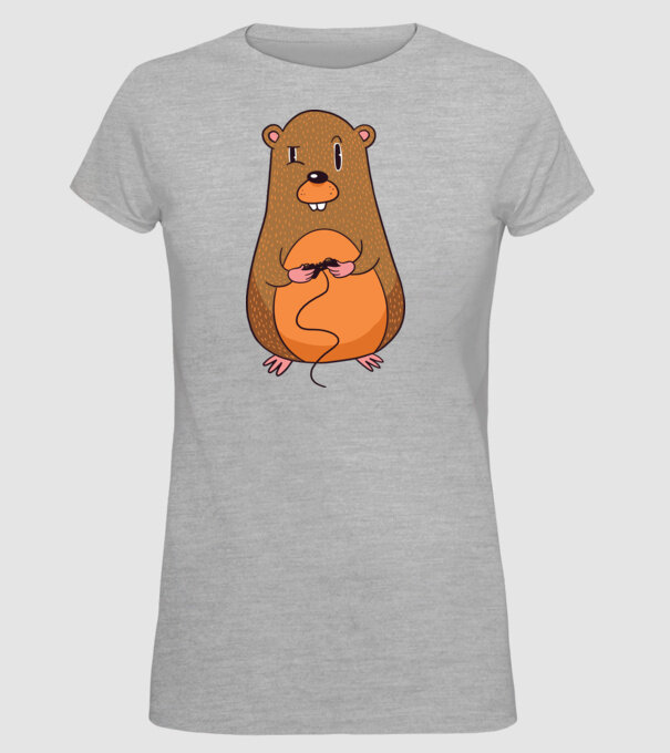 Hamster Gamer model gri pe tricou