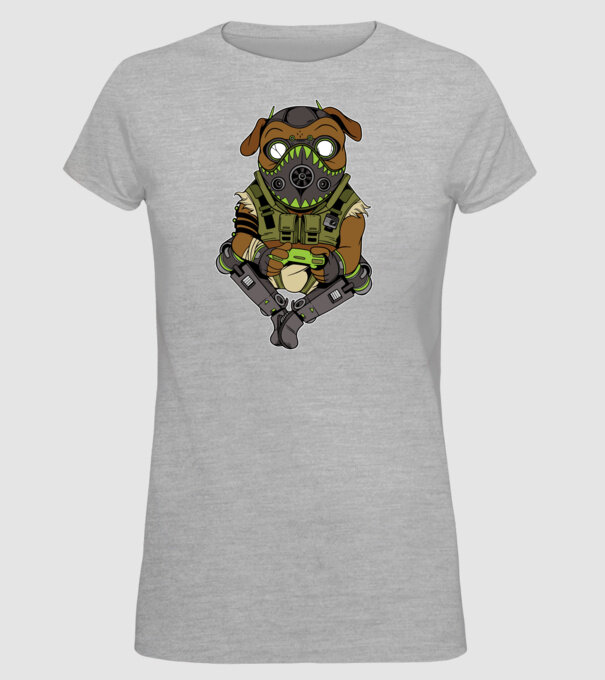 Mops Gamer model gri pe tricou