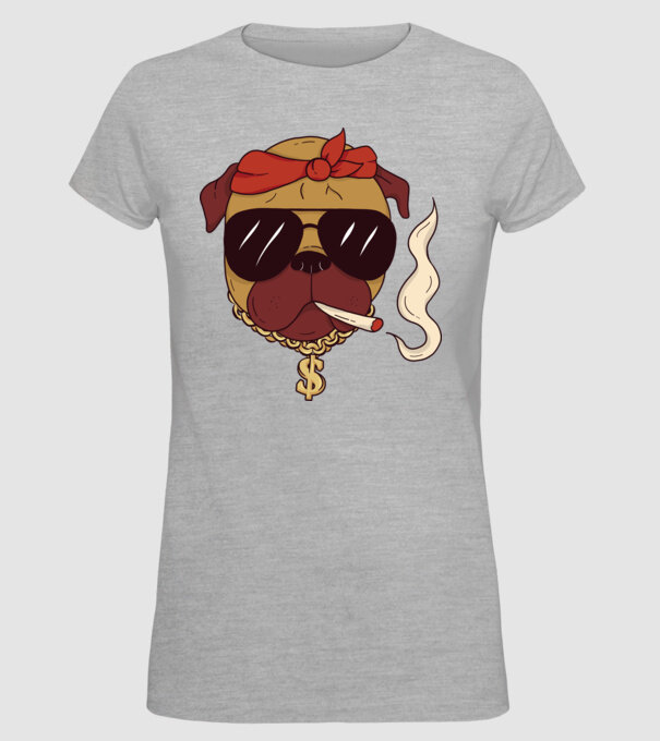 Rapper Gangster Mops model gri pe tricou