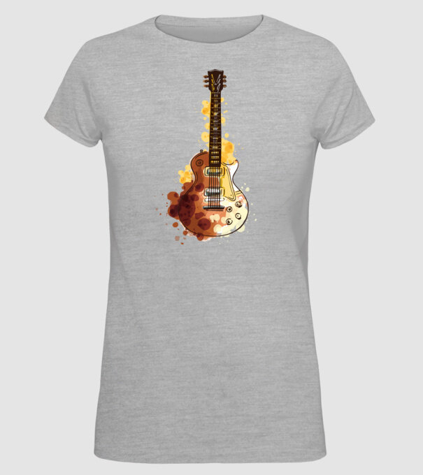 Chitara Pictură model gri pe tricou