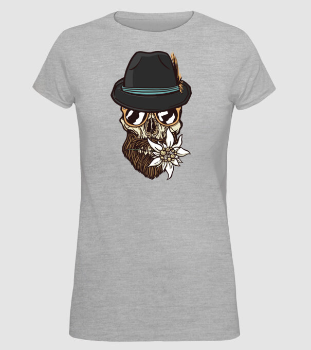 Craniu Hipster model gri pe tricou